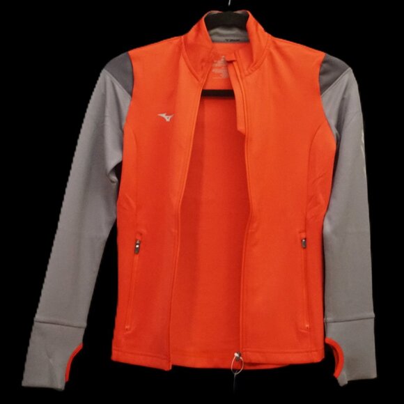 Mizuno Red Gray Charcoal Athletic Performance Full Zip Jacket Youth Medium - Picture 7 of 10